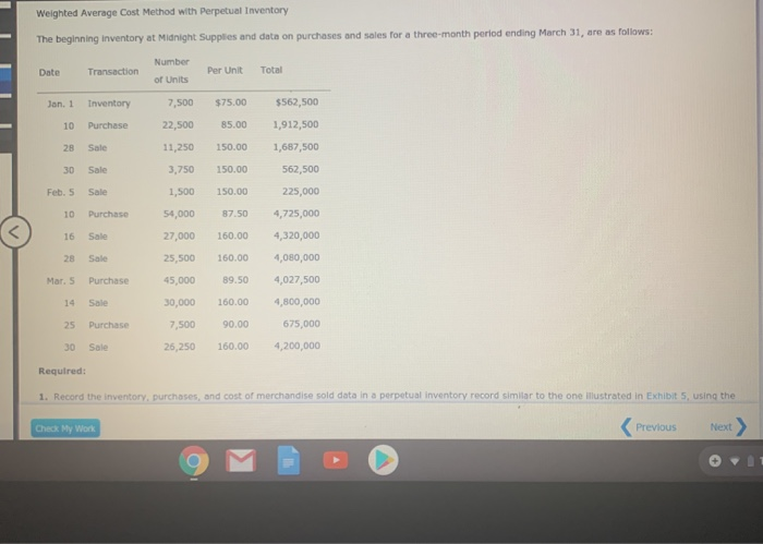 Solved Weighted Average Cost Method with Perpetual Inventory | Chegg.com