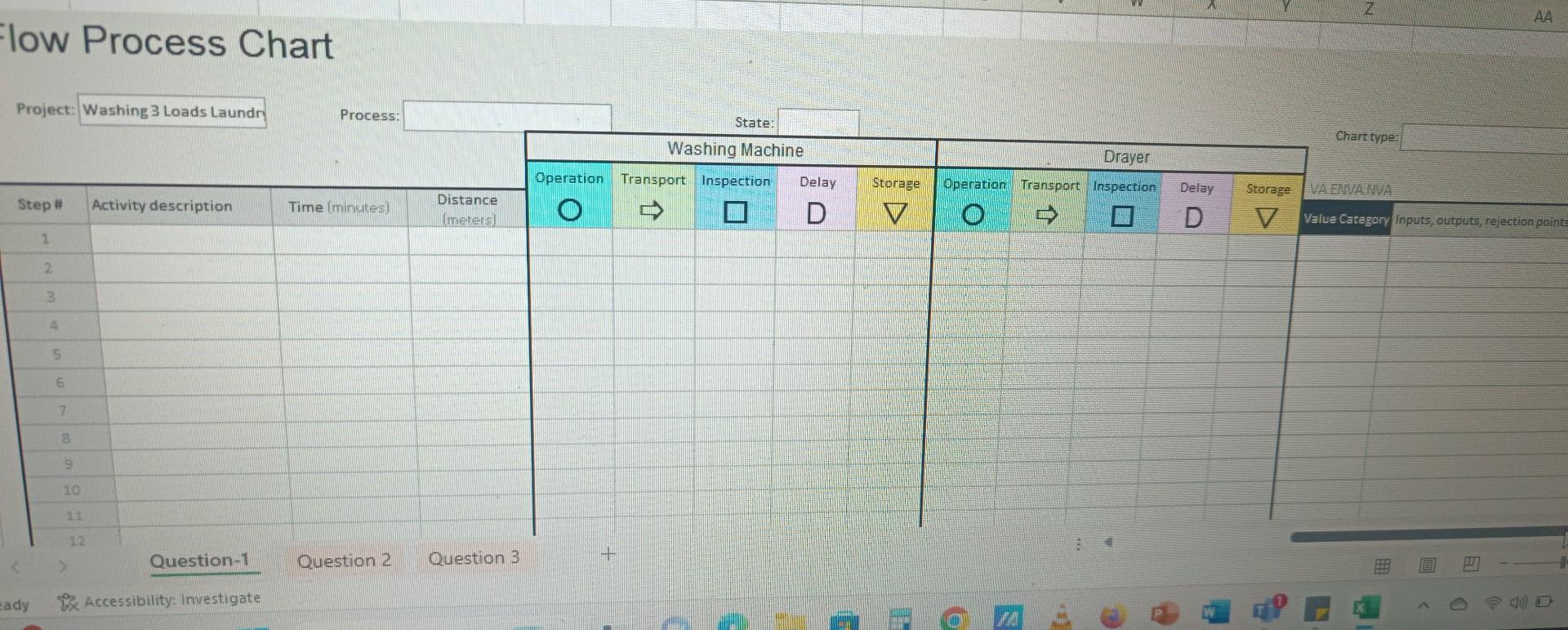 Solved Q1) Develop a Multiple Activity Chart for washing | Chegg.com