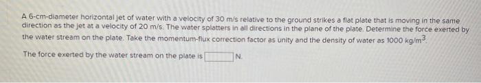 Solved A 6 -cm-diameter Horizontal Jet Of Water With A 