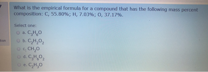 Solved What is the empirical formula for a compound that has | Chegg.com