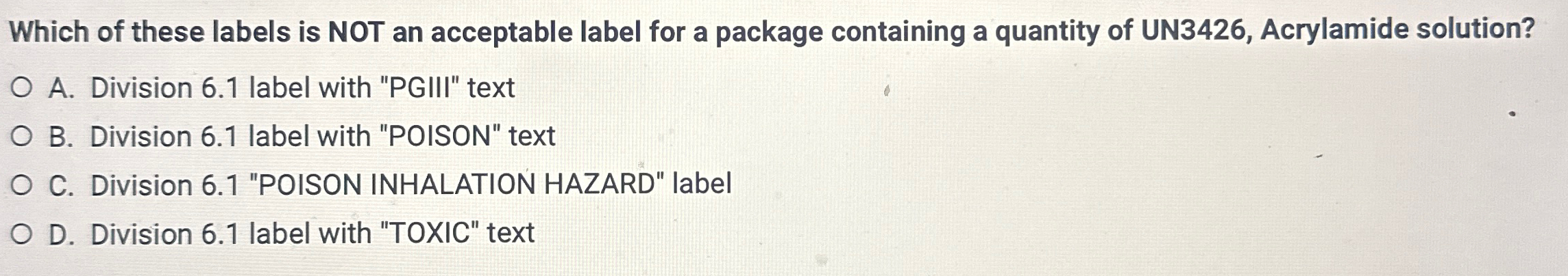 Which of these labels is NOT an acceptable label for | Chegg.com