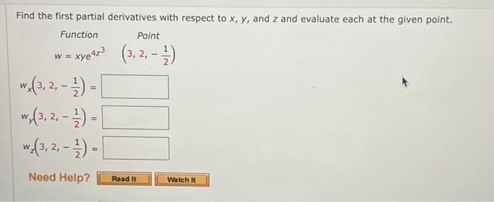 Solved Find the first partial derivatives with respect to | Chegg.com