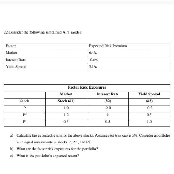 Solved 22.Consider the following simplified APT model