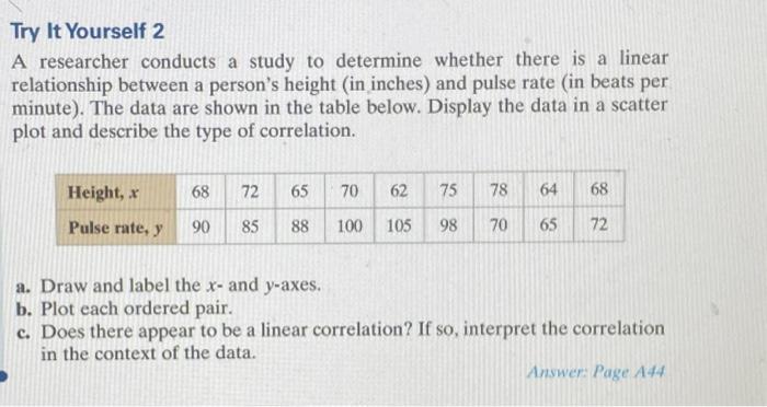 Solved Try lt Yourself 2 A researcher conducts a study to | Chegg.com
