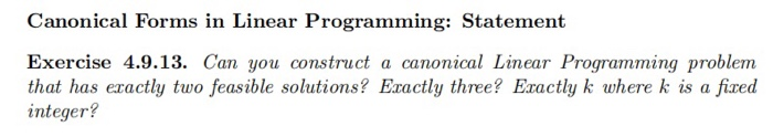 Solved Canonical Forms in Linear Programming: Statement | Chegg.com