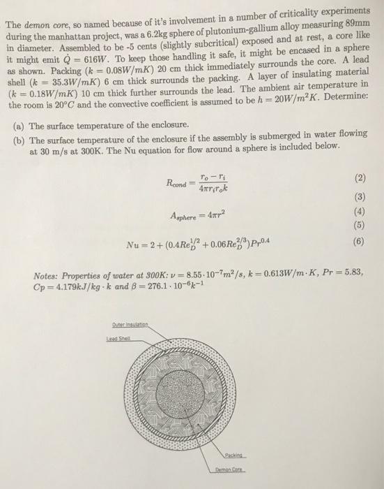 Solved The demon core, so named because of it's involvement | Chegg.com