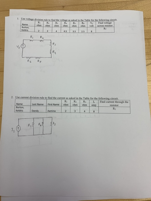 Solved Use voltage division rule to find the voltage as | Chegg.com