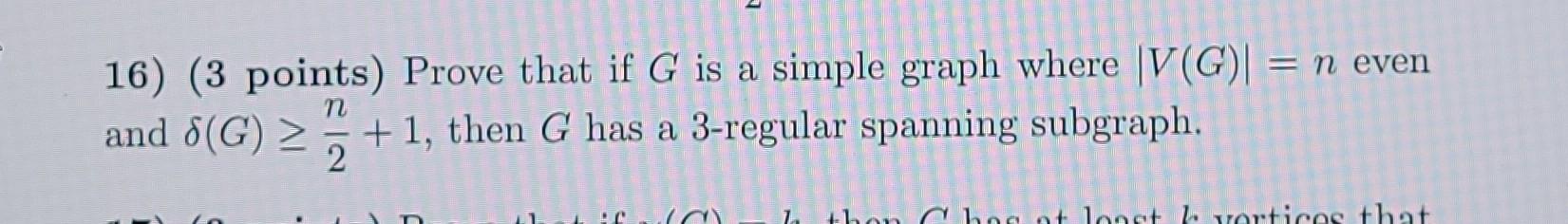 Solved = 16) (3 points) Prove that if G is a simple graph | Chegg.com