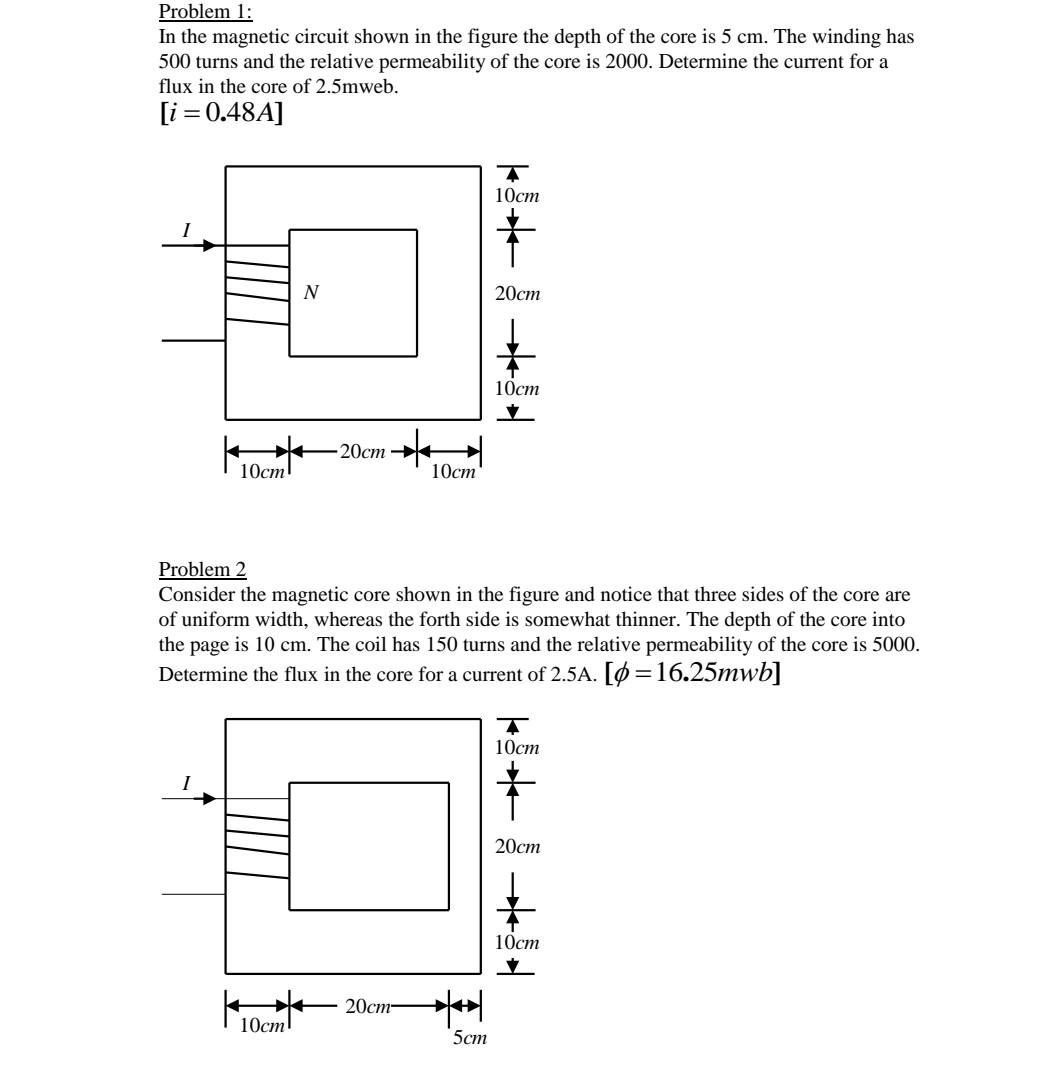 Solved Problem 1: In The Magnetic Circuit Shown In The | Chegg.com