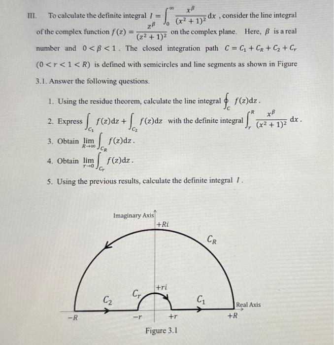 Solved III. To calculate the definite integral | Chegg.com