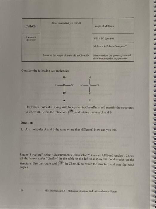 Solved Consider The Following Two Molecules. Draw Both | Chegg.com