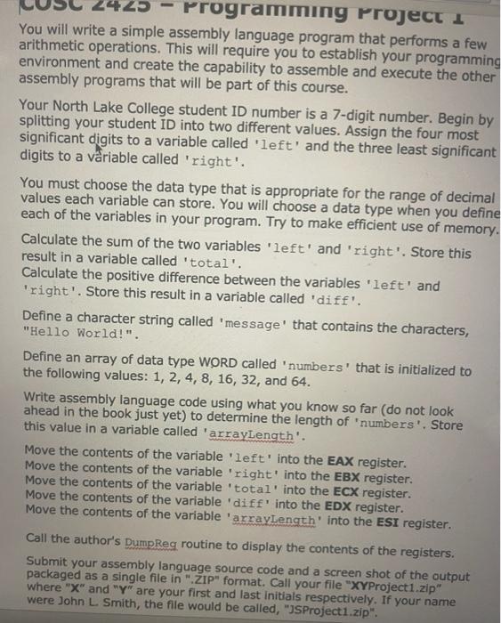 Solved programming project i you will write a simple chegg