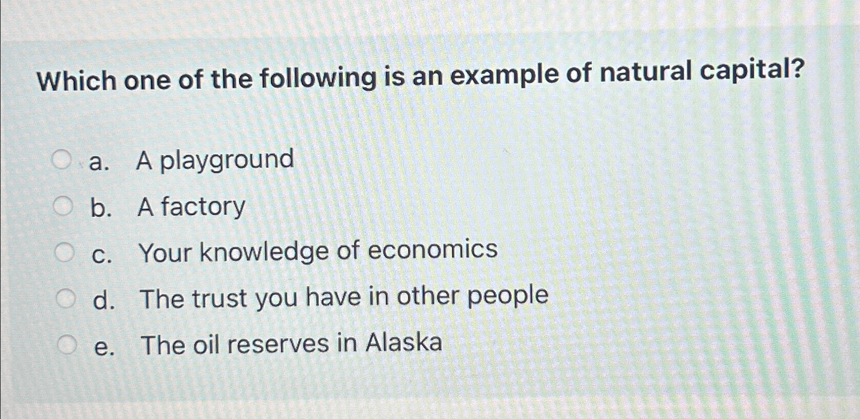 Solved Which one of the following is an example of natural | Chegg.com
