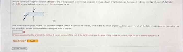 Solved You are working in an optical research laboratory. | Chegg.com