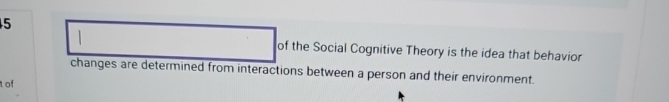 Solved of the Social Cognitive Theory is the idea that | Chegg.com