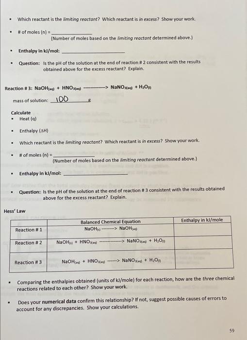 Solved Table 1: Dissolution of NaOH. Table 2: NaOH + HNO | Chegg.com