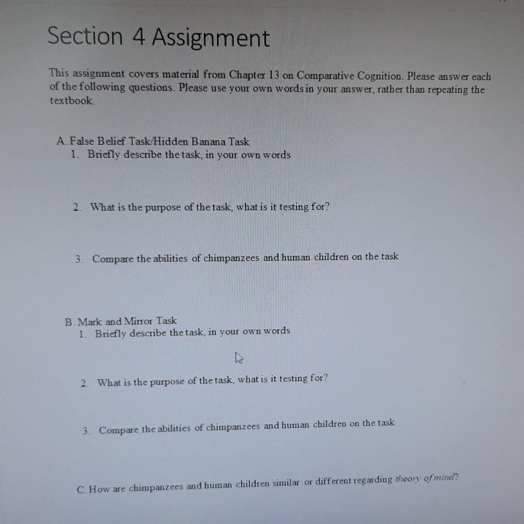Solved Section 4 Assignment This assignment covers material | Chegg.com