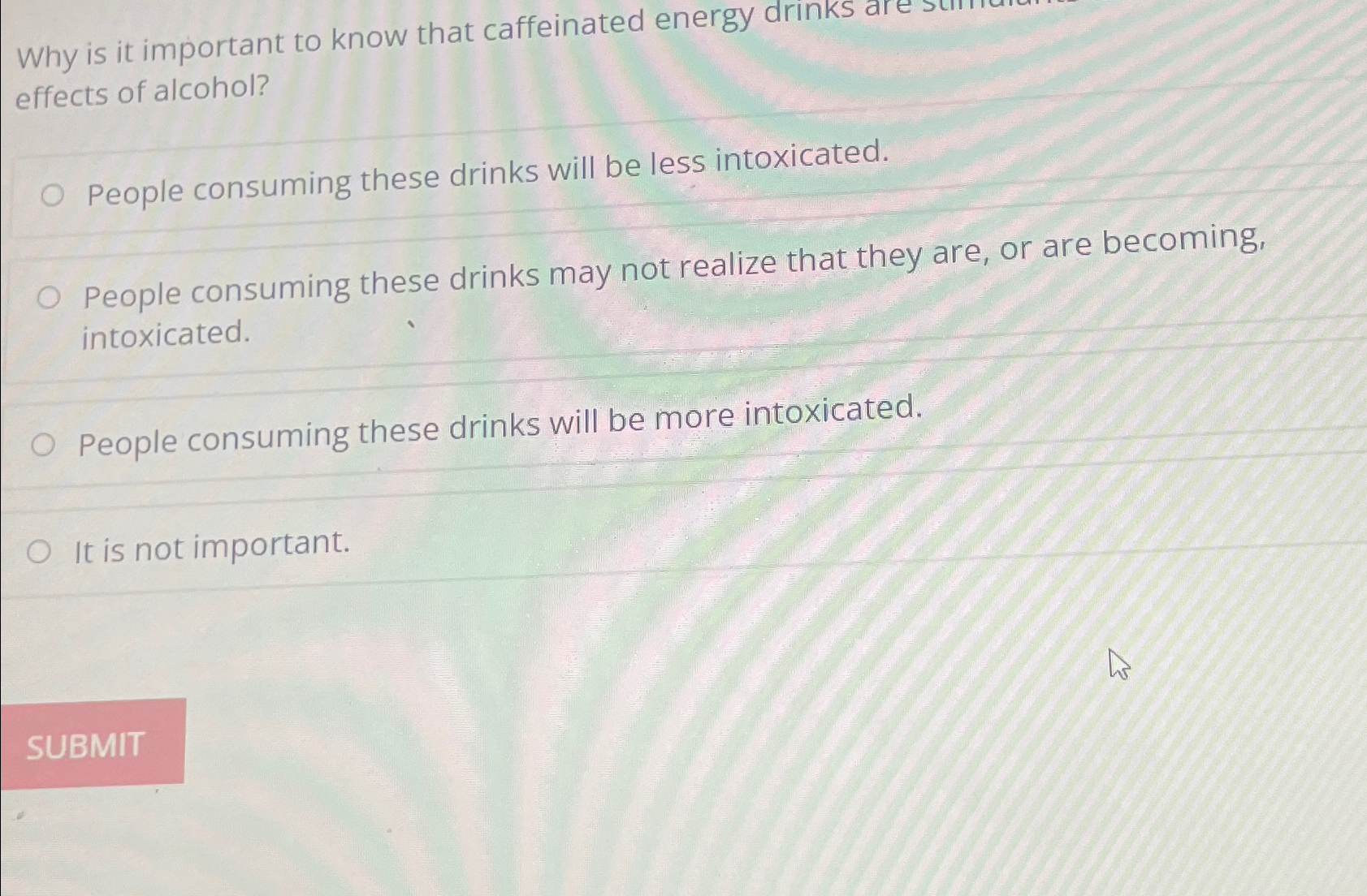 Solved Why is it important to know that caffeinated energy