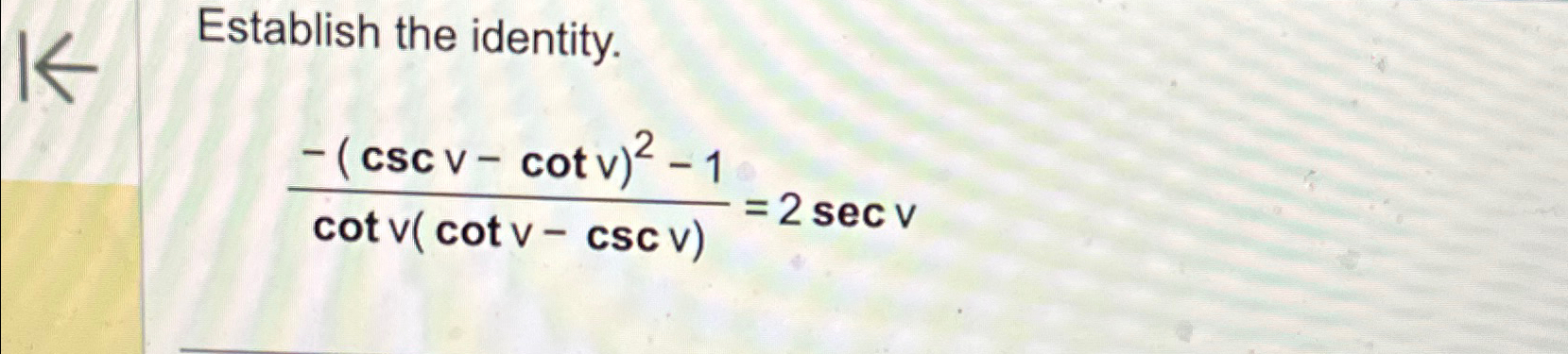 Solved Establish the | Chegg.com