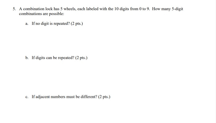 all possible 5 digit combinations 0 9