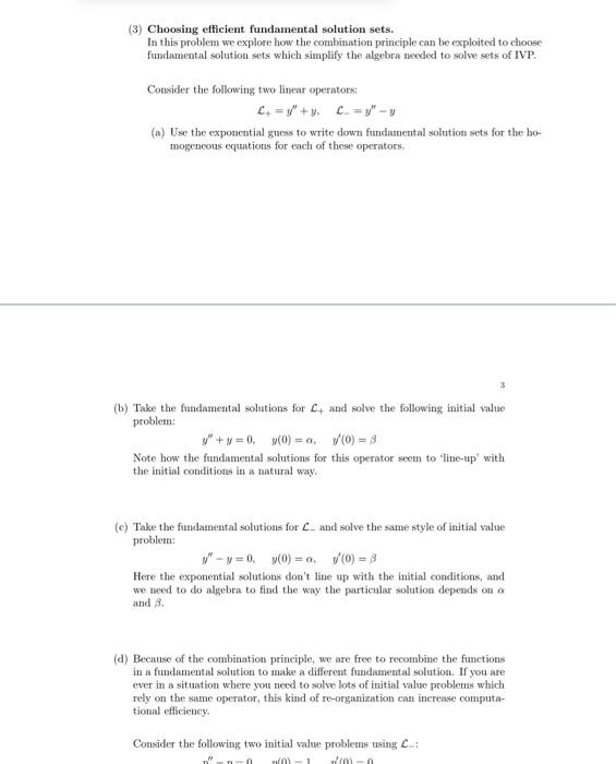 Solved (3) Choosing efficient fundamental solution sets. In | Chegg.com