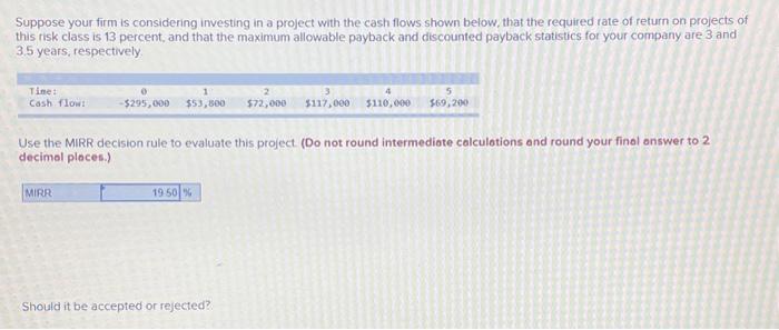 Solved Suppose your firm is considering investing in a | Chegg.com