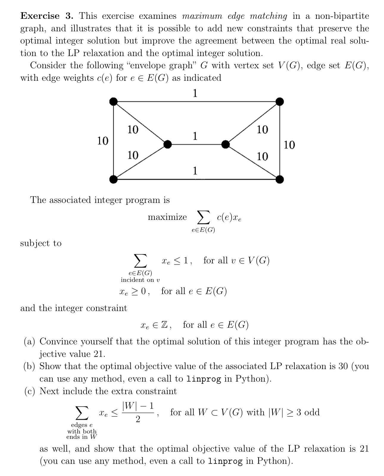 Solved Exercise 3. ﻿This exercise examines maximum edge | Chegg.com