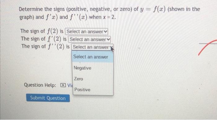 Solved Determine the signs (positive, negative, or zero) of | Chegg.com