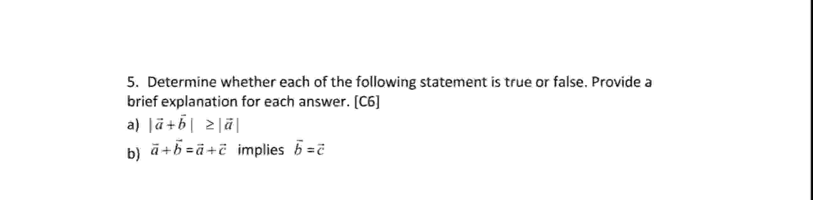Solved Determine whether each of the following statement is | Chegg.com