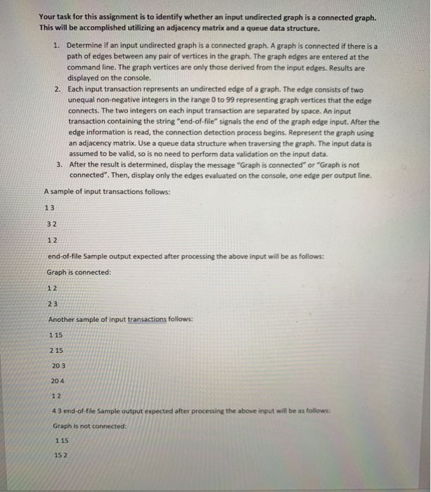 Solved Your task for this assignment is to identify whether | Chegg.com