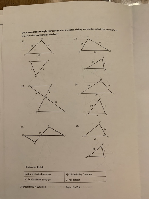 Solved Lesson 10 2 Proving Similar Triangles Determine If Chegg Com