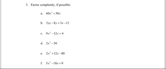 Solved Factor completely, if | Chegg.com
