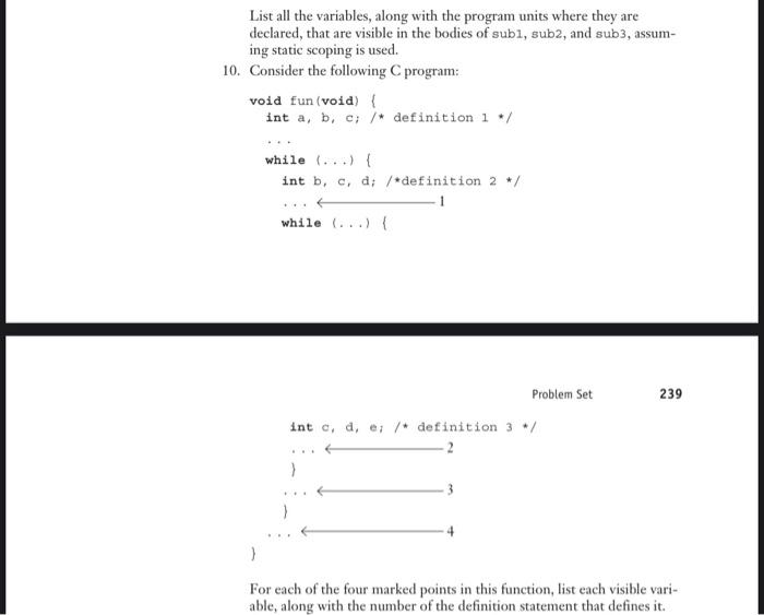 Solved List all the variables, along with the program units | Chegg.com