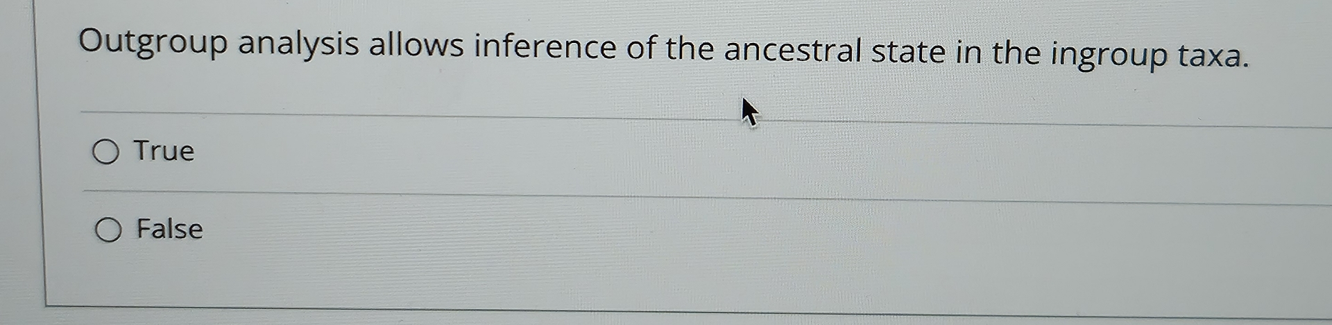 Solved Outgroup analysis allows inference of the ancestral | Chegg.com