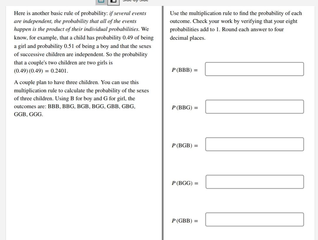Solved Use the multiplication rule to find the probability | Chegg.com