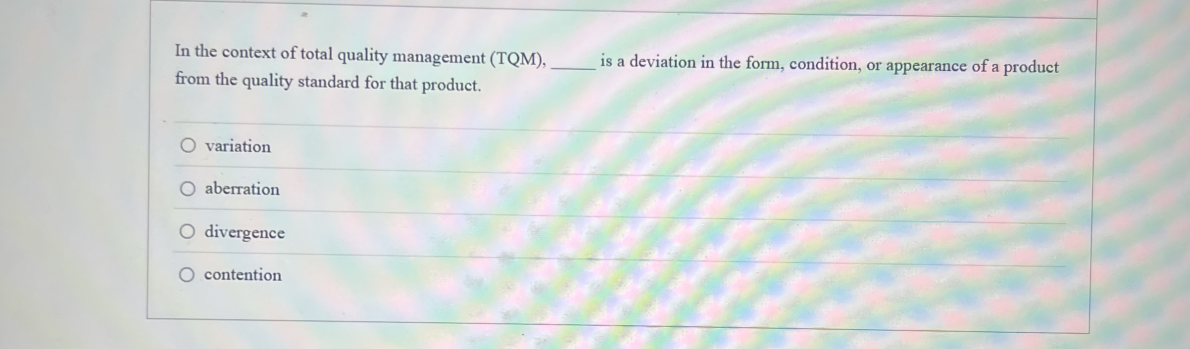 Solved In the context of total quality management (TQM), q, | Chegg.com