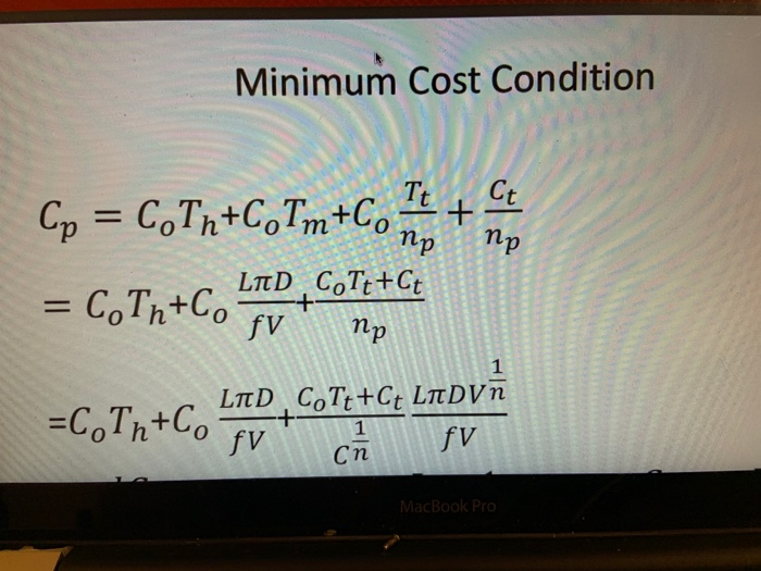 Solved Example 2 Taylor Tool Life equation is given by