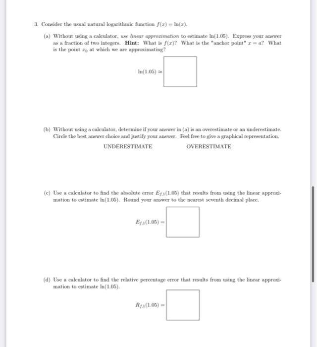 Solved (e) Use the upper bound for the error in linear | Chegg.com