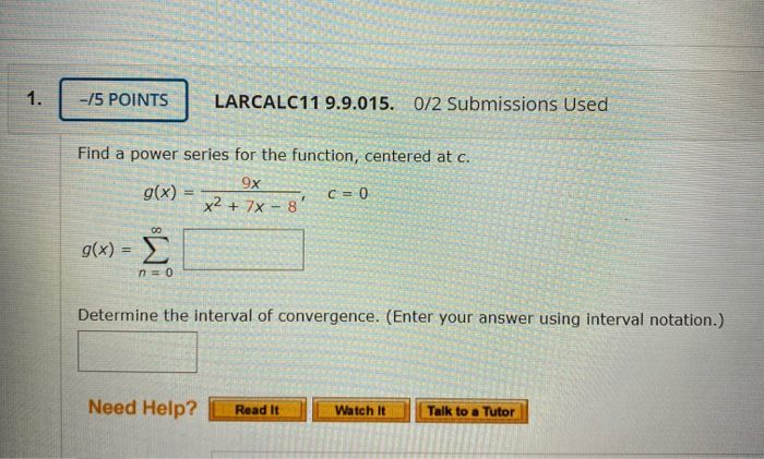 Solved E 1 15 Points Larcalc11 9 9 015 0 2 Submissions Chegg Com