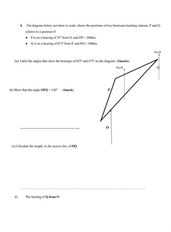 Solved 4. The Diagram Below, Not Draw To Scale, Shows The | Chegg.com