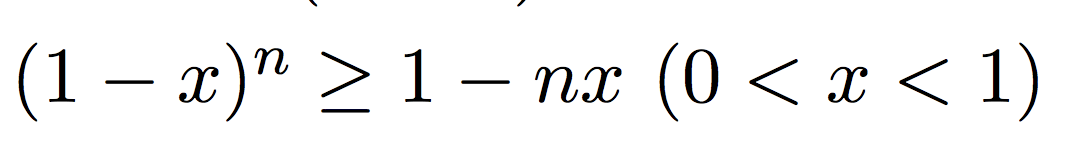 Solved (1−x)n≥1−nx(0 | Chegg.com