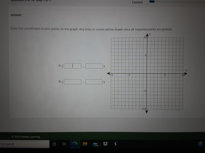 Solved Correct Answer Enter the coordinates to plot points | Chegg.com