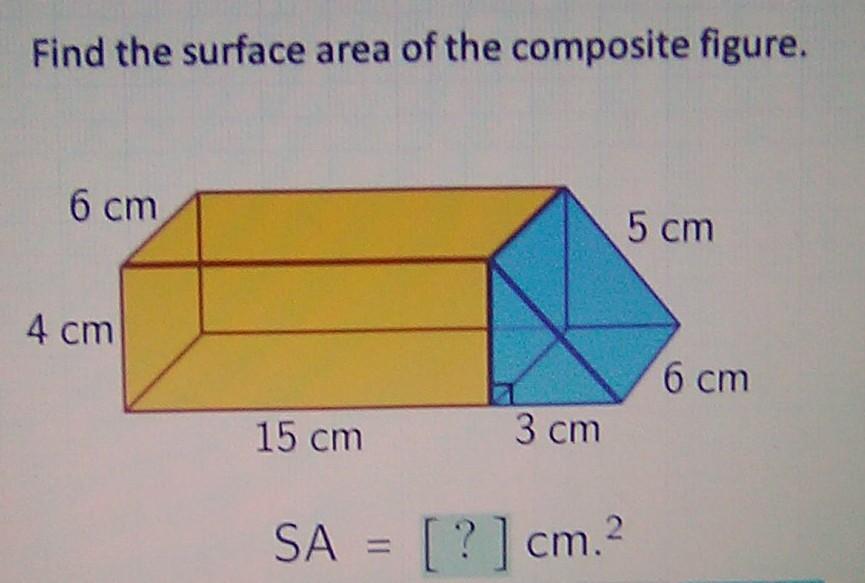 Solved Find the surface area of the composite figure. 6 cm 5 | Chegg.com