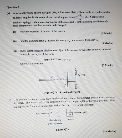 Solved Question 2 () A Torsional System, Shown In Figure | Chegg.com