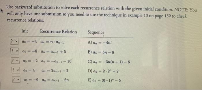 Solved Use Backward Substitution To Solve Each Recurrence 9685