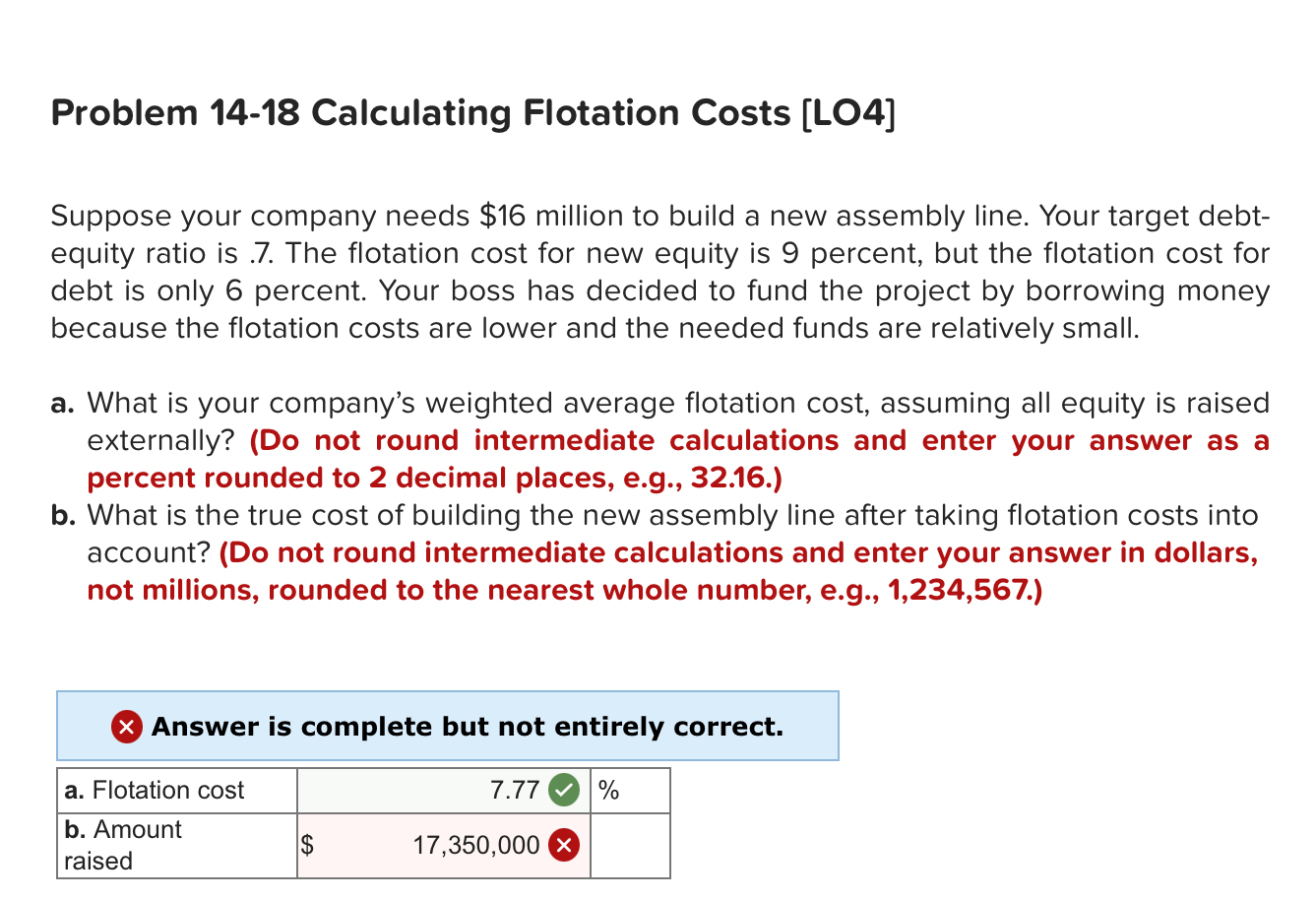 Solved Problem 1418 ﻿Calculating Flotation Costs