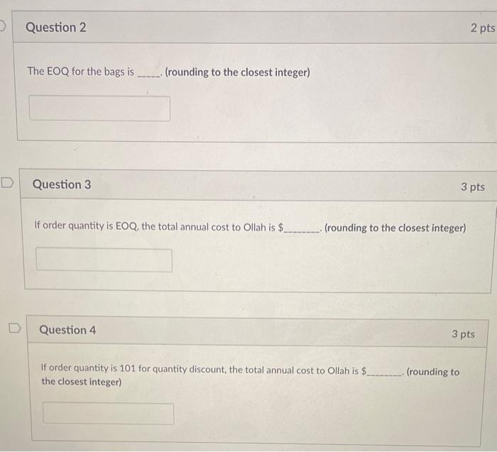 Solved The next three questions are based upon the | Chegg.com
