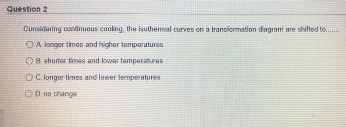 Solved Question 2 Considering Continuous Cooling, The | Chegg.com