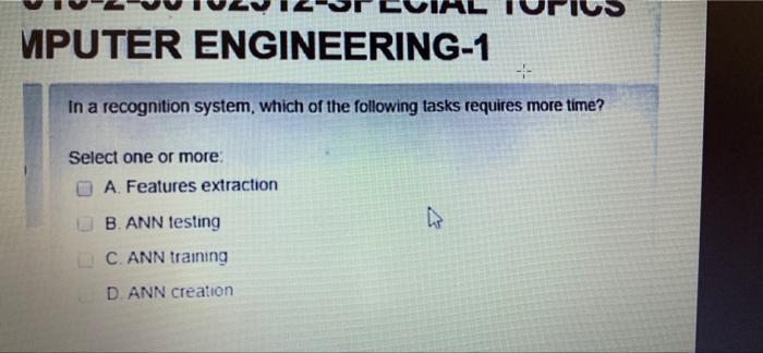 Solved MPUTER ENGINEERING-1 + In A Recognition System, Which | Chegg.com