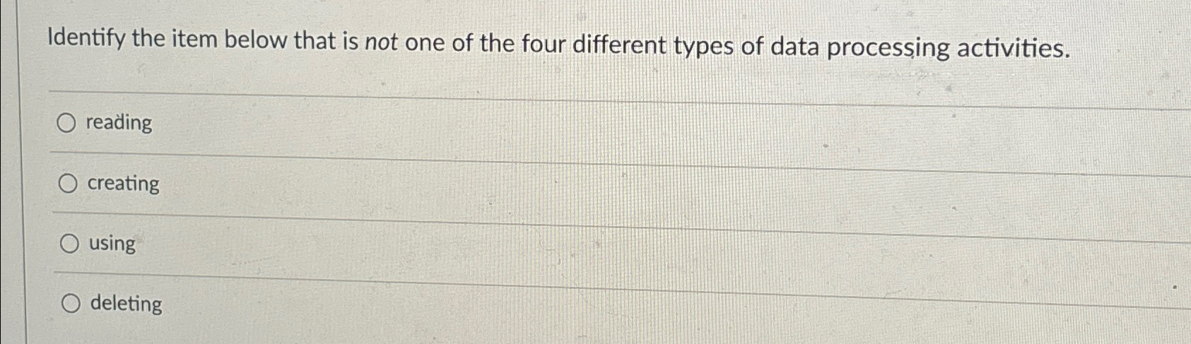Solved Identify the item below that is not one of the four | Chegg.com